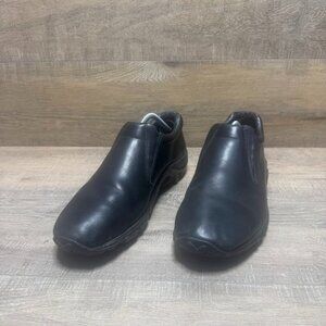 Merrell Jungle Moc Black Leather Midnight Slip On Shoes Women's Size 12